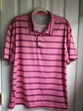 Etonic Men’s Pink Polo with Navy Stripe